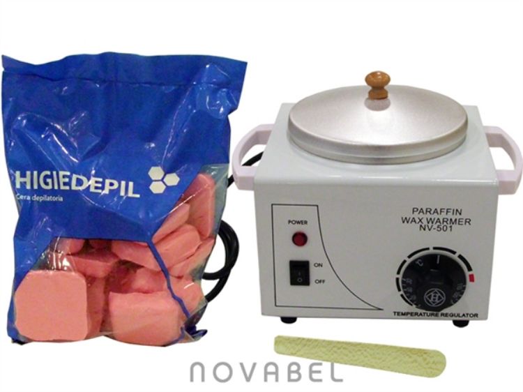 Imagen de Kit de Fundidor Cera Caliente 500 gramos FH + 1 kg. de Cera + Espátula