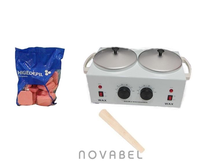 Imagen de Fundidor de Cera Caliente de 1 litro (2 senos) + 1 Kg. de Cera + Espátula