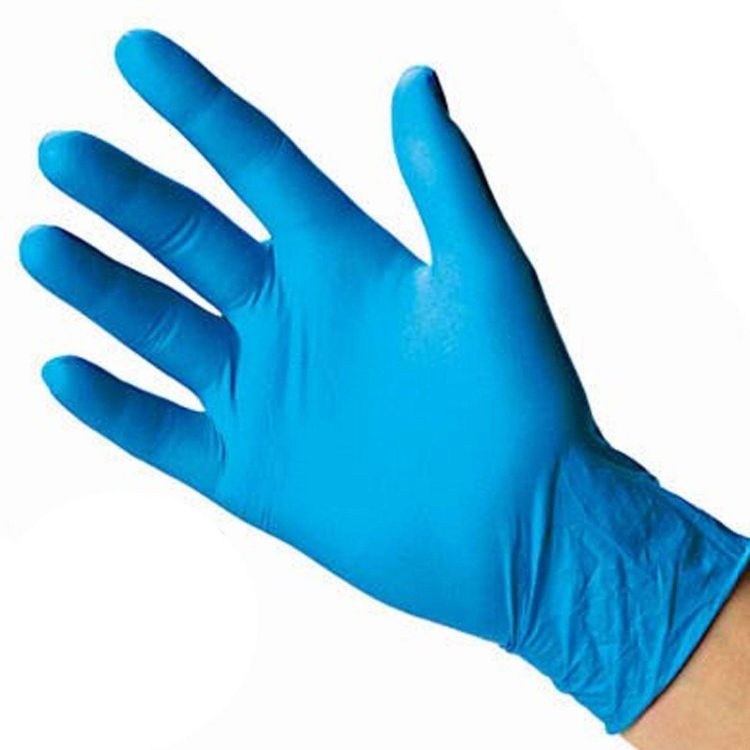 Imagen de Guantes de nitrilo elásticos color azul  200 ud