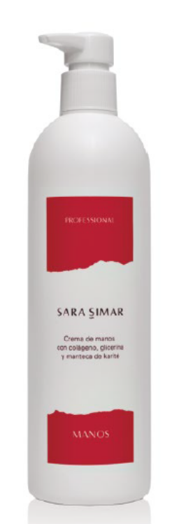 Imagen de Crema de Manos Sara Simar con colágeno, glicerina y karité 400 ml