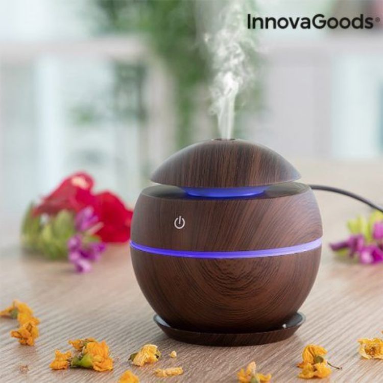 Imagen de Mini Humidificador Difusor de Aromas InnovaGoods Dark Walnut