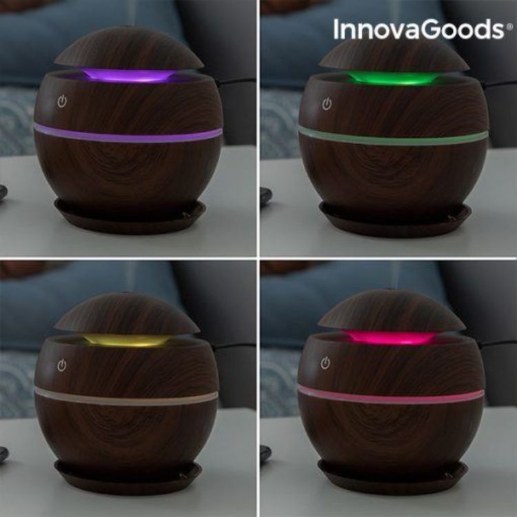 Imagen de Mini Humidificador Difusor de Aromas InnovaGoods Dark Walnut