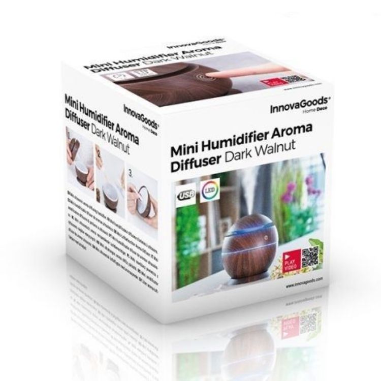 Imagen de Mini Humidificador Difusor de Aromas InnovaGoods Dark Walnut