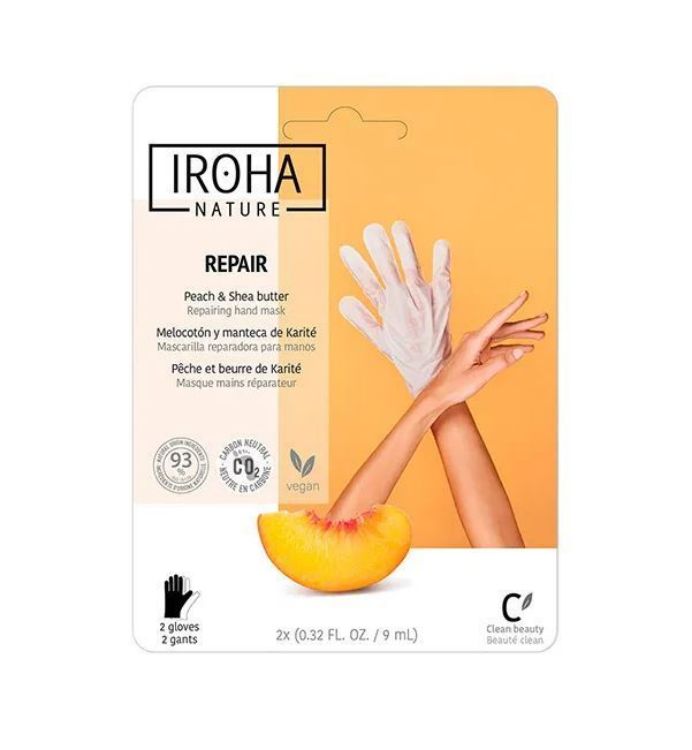 Imagen de Guantes Mascarilla Reparadores con Melocotón y Manteca de Karité Iroha Nature