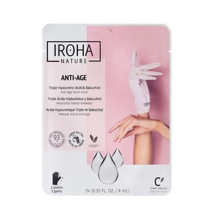 Imagen de Guantes Mascarilla Antiedad Triple Ácido Hialurónico Iroha Nature