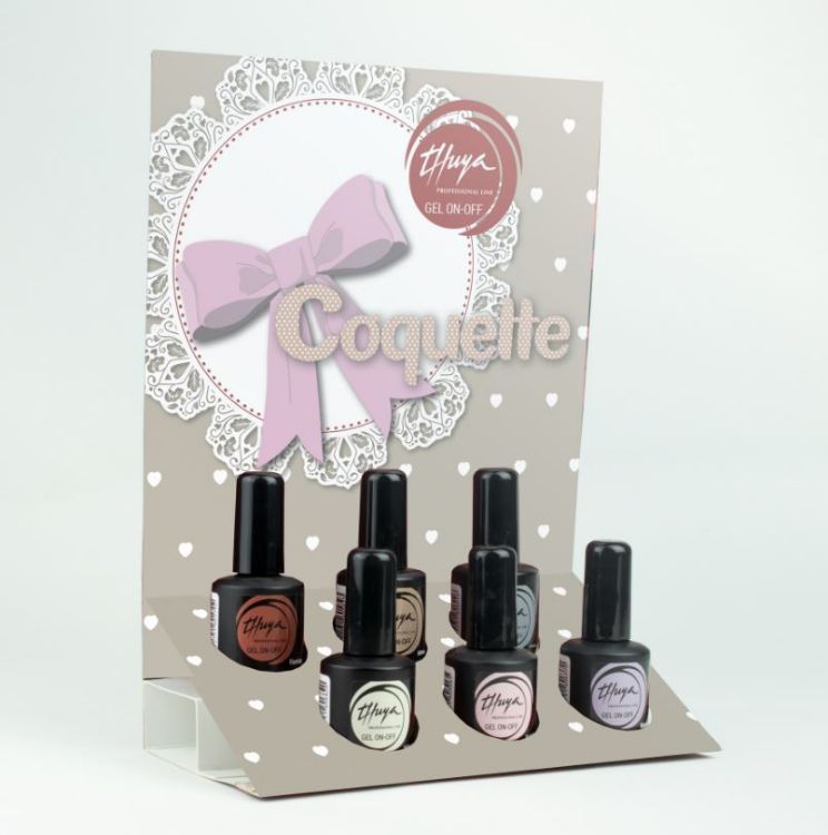 Imagen de Expositor Thuya Esmaltes Semipermanentes COQUETTE Gel On Off 14 ml