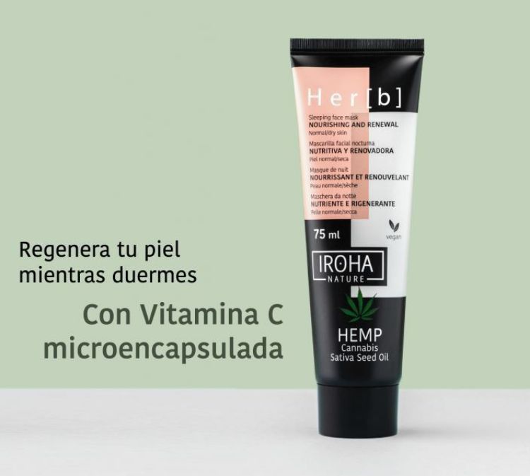 Imagen de Mascarilla facial noche Nutre y Renueva Aceite Cannabis, Hialurónico y Vitamina C 75 ml