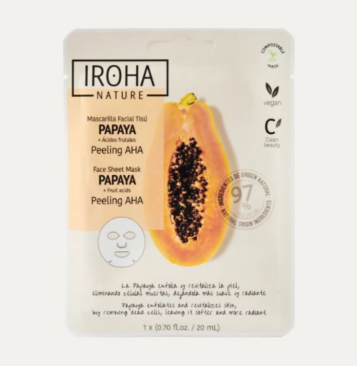 Imagen de Mascarilla en Tisú Peeling AHA con Papaya  Iroha Nature