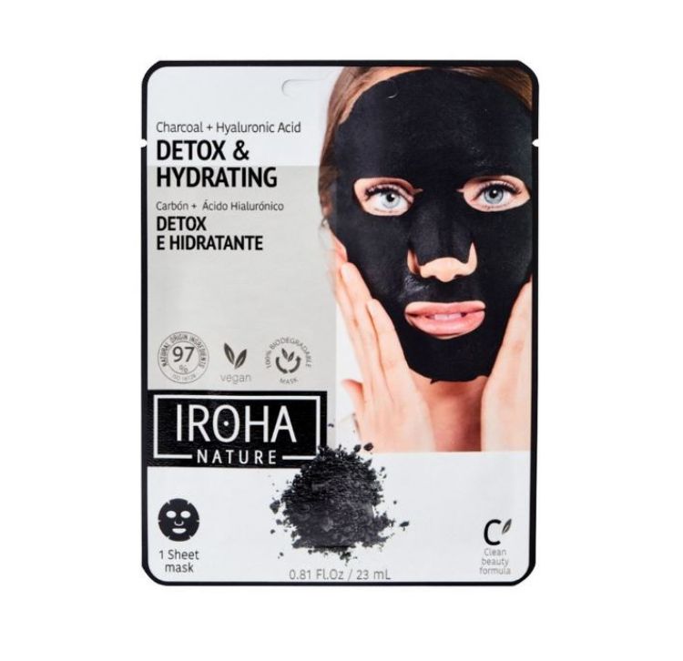 Imagen de Mascarilla en Tisú Iroha Nature Charcoal y Ácido Hialurónico